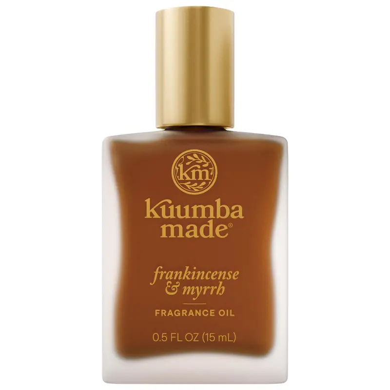 Kuumba Made Huile de Parfum Encens et Myrrhe – Rouleau Durables, Vegan, Sans Alcool, 15 ml