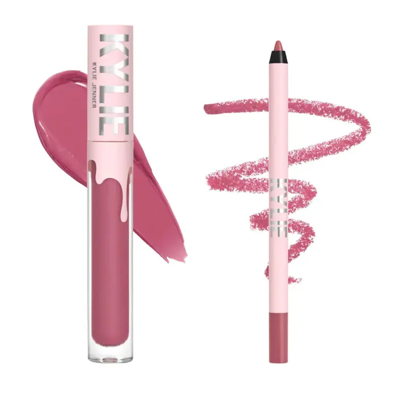 KYLIE Liquid Lipskick et Lip Liner Kit – Teinte 100 Posie K, 3 ml et 1,1 g