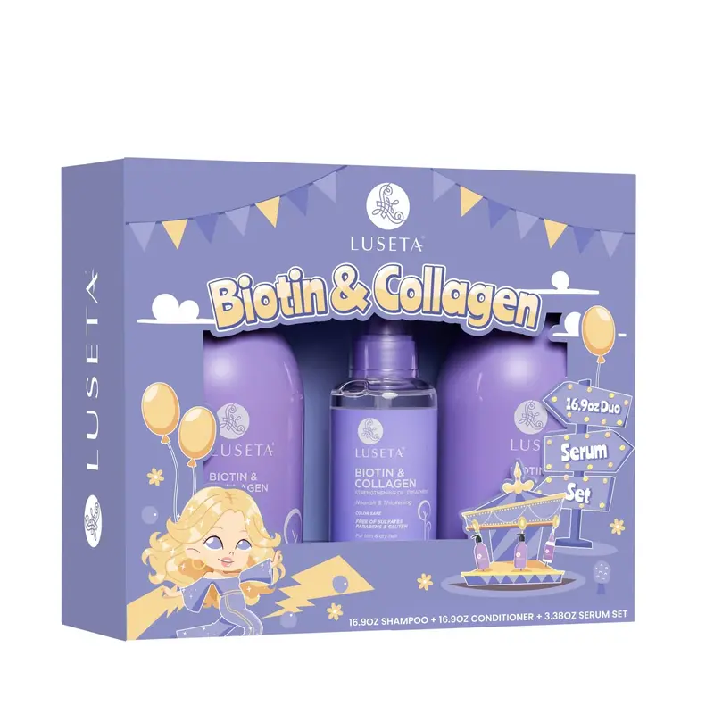 L Luseta Biotin Trio – Shampooing, Après-shampooing et Sérum pour Cheveux Fins