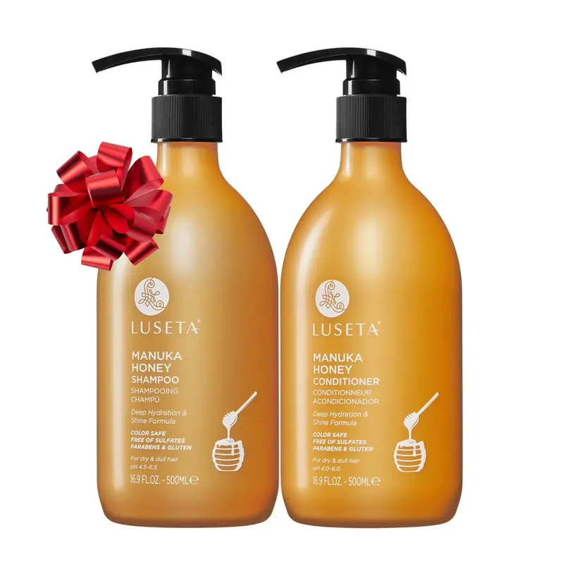 L LUSETA – Shampoing et Après-Shampooing au Miel de Manuka Hydratants Sans Sulfates (16,9 oz × 2)