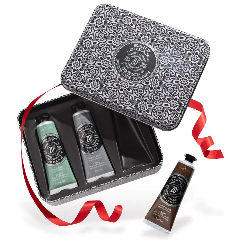 La Chatelaine Coffret Crème Mains – 3x30ml, Beurre de Karité Bio 20% – Menthe Marocaine, Cèdre-Vétiver, Vanille Bourbon