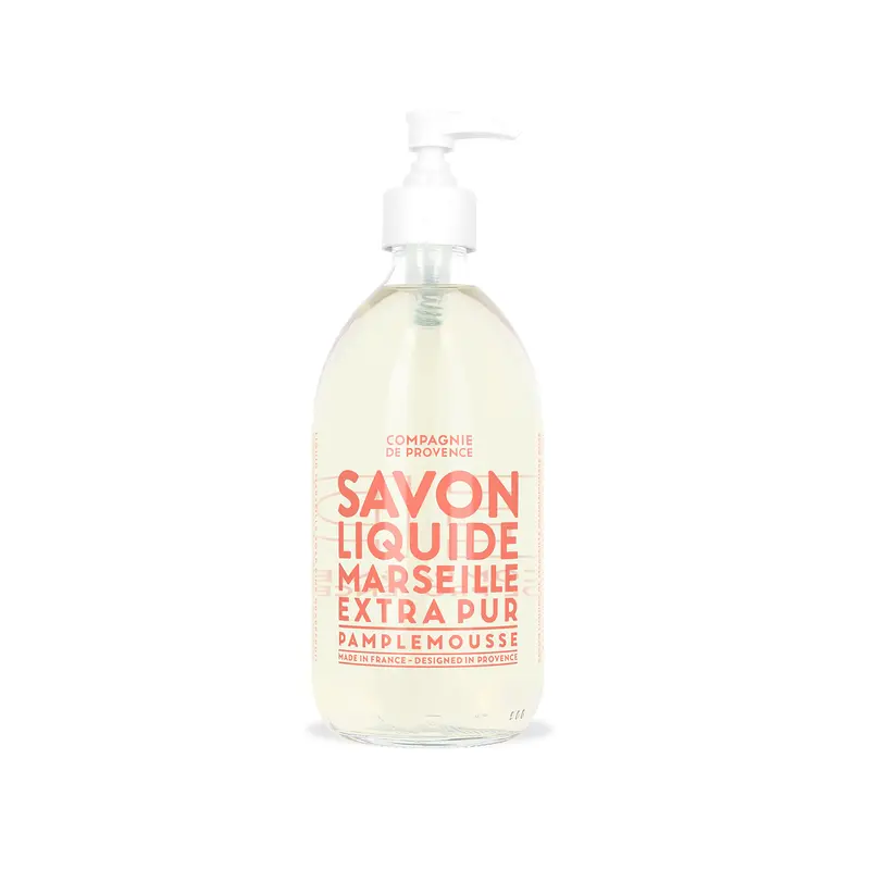 La Compagnie de Provence Savon Liquide Extra Pur Savon de Marseille – Pamplemousse Rose, Flacon Pompe Verre 16,7 oz