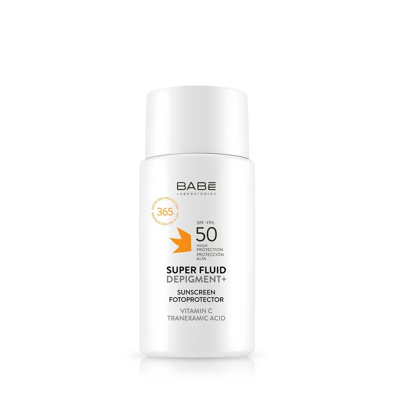LABORATORIOS BABE - Super Fluid Depigment+ Fotoprotector SPF 50 | Antimanchas | Résistant à l'eau | Pour tous les types de peau | 50 ml