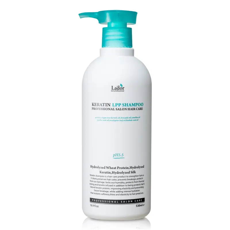 LA'DOR Keratine LPP Shampooing Soin – Protéines & Huiles Végétales, pH Légèrement Acide, Sans Silicone/Sulfates/Parabènes/Alcool – 17,9 oz