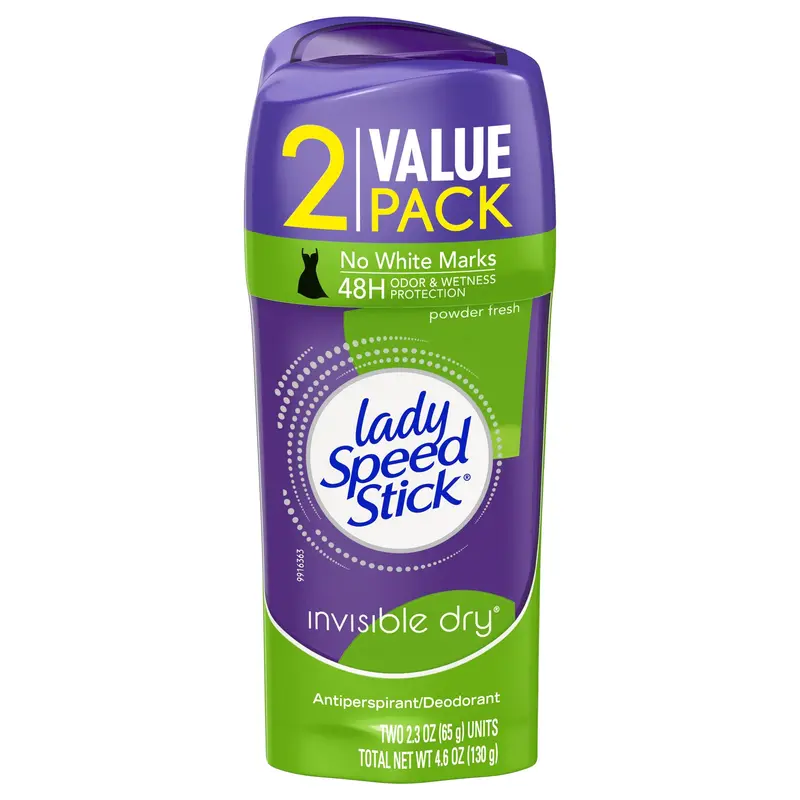 Lady Speed Stick Antiperspirant Invisible Sec Poudre Fraîche – Pack Double 2 x 2,3 oz