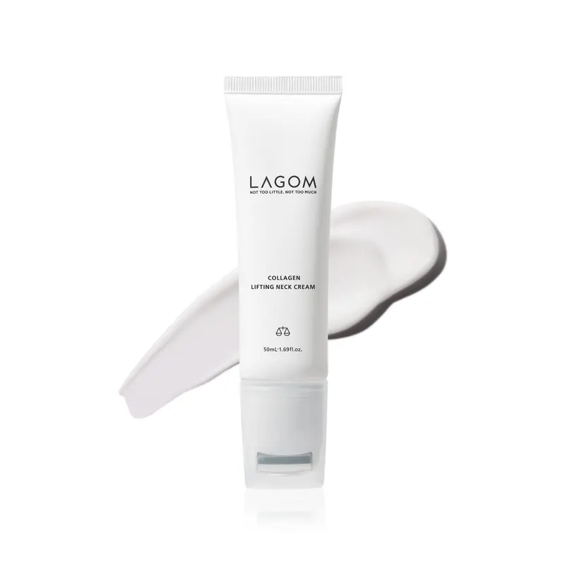 LAGOM Crème Liftante au Collagène pour le Cou avec Rouleau – Soin Coréen