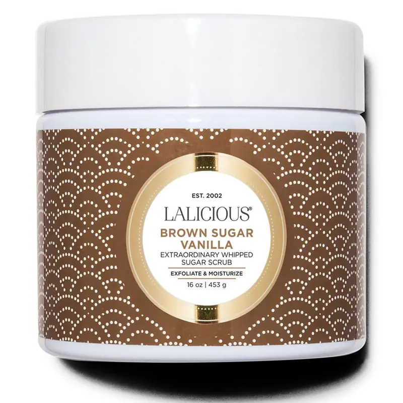 LaLicious Gommage Corps Sucre Brun Vanille – Exfoliant Doux Hydratant Sans Parabènes 16 oz