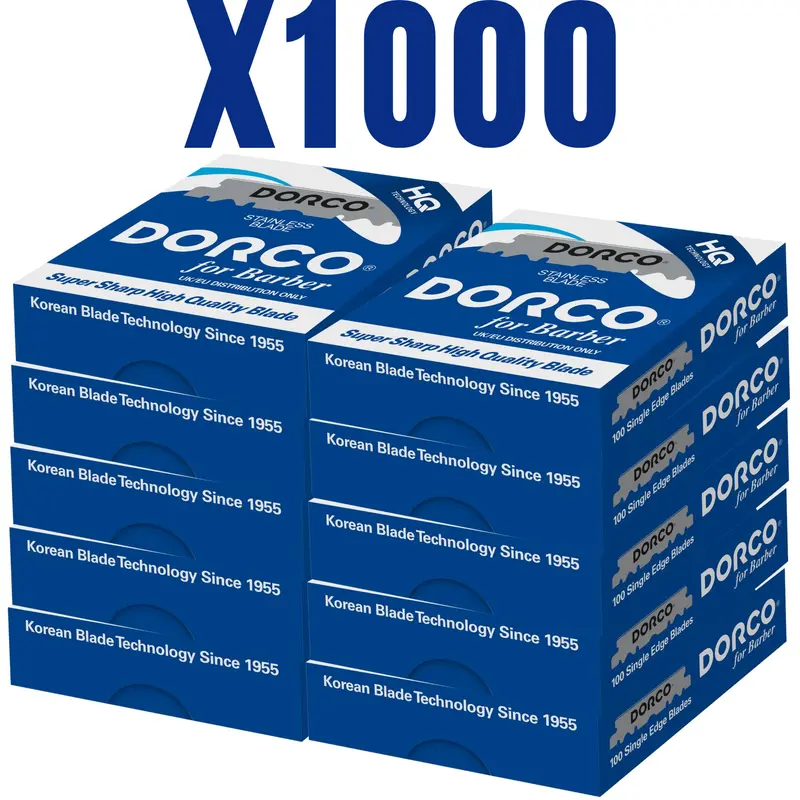 Lames de rasoir Dorco à tranchant simple – Lot de 1000 lames (10 boîtes de 100)