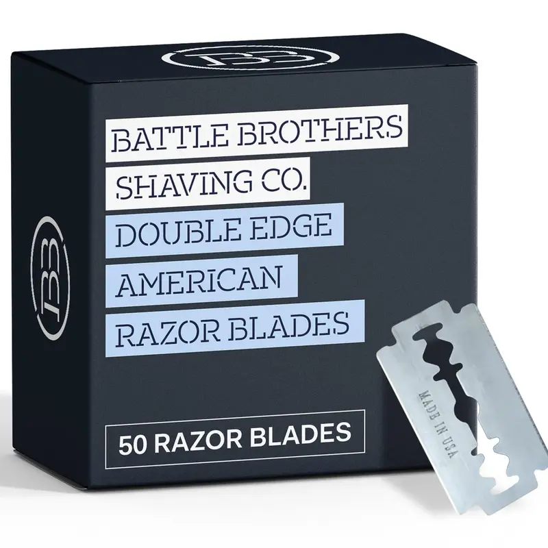 Lames de Rasoir Double Edge — Lot de 50, Acier Inoxydable, Fabriqué USA | Battle Brothers