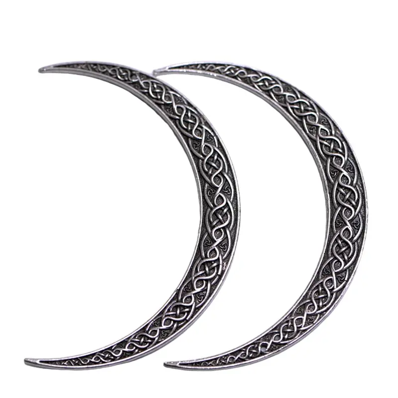 LANGHONG – 2 Pièces Épingles Lune Croissant Viking pour Cheveux | Accessoires Gothiques Métal, Coiffure et Cosplay