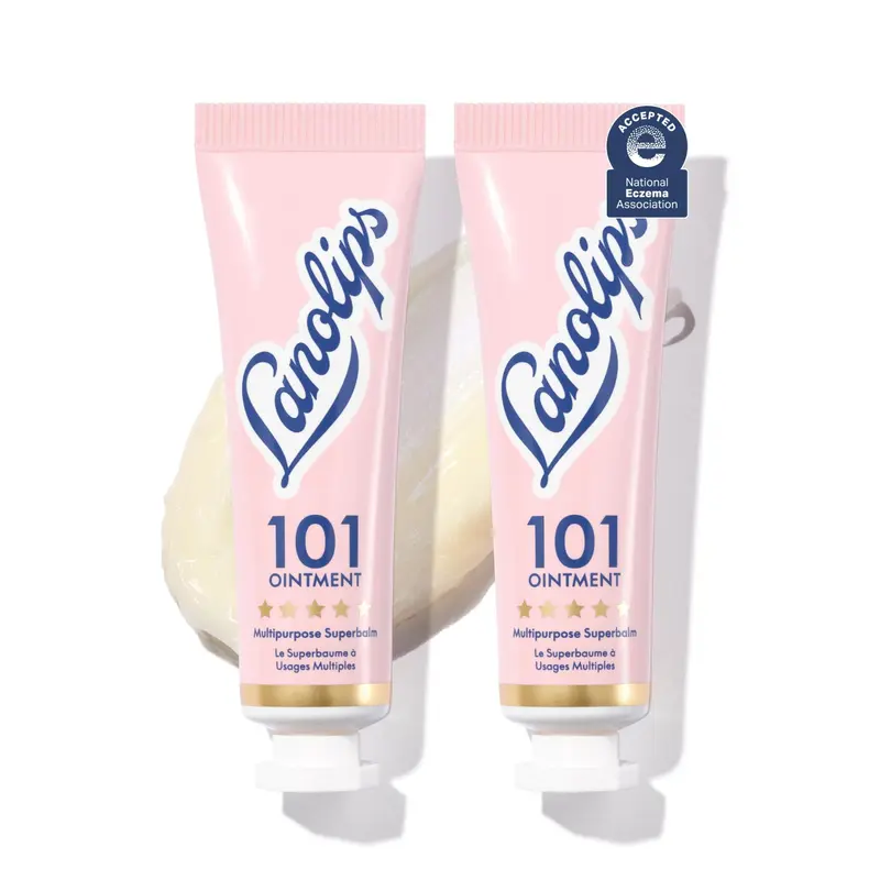 Lanolips 101 Pommade Multi-Baume Duo – Lanoline Pure pour lèvres lisses et hydratées (2 pièces, 15 ml chacune)