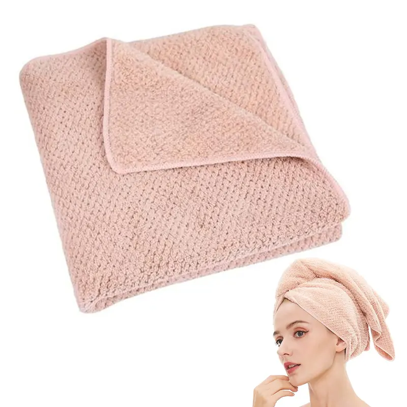 Laojbaba Serviette Cheveux Microfibre 20x40 - Séchage Rapide Ultra Absorbante - Rose Racine de Lotus
