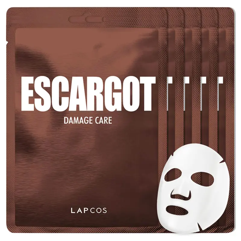 LAPCOS Masque Visage Escargot en Feuille – Hydratation et Apaisement, Lot de 5