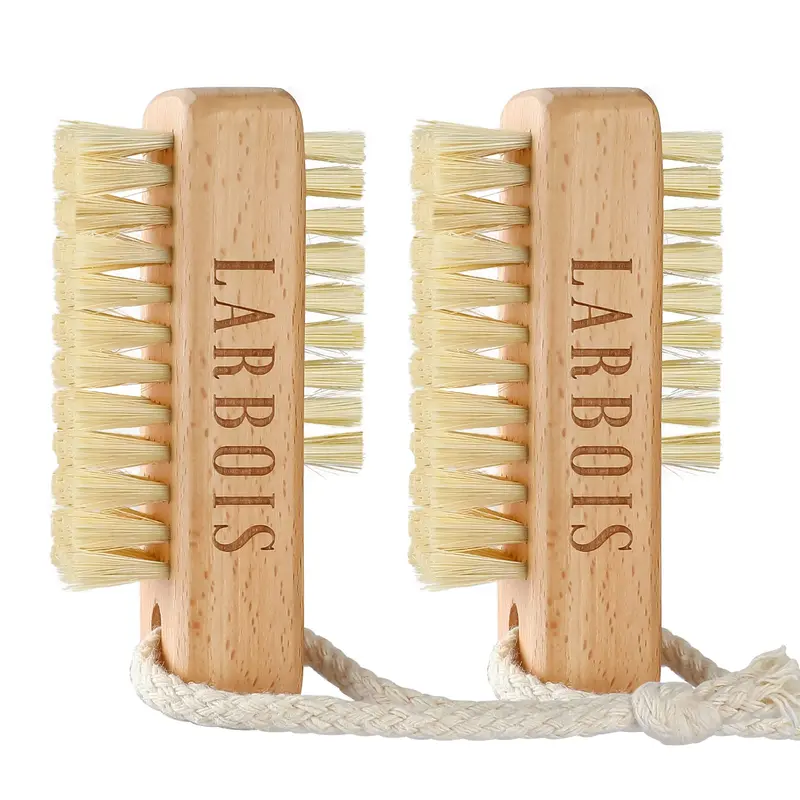 Larbois Brosses à Ongles Double Face en Bois de Chêne – Lot de 2