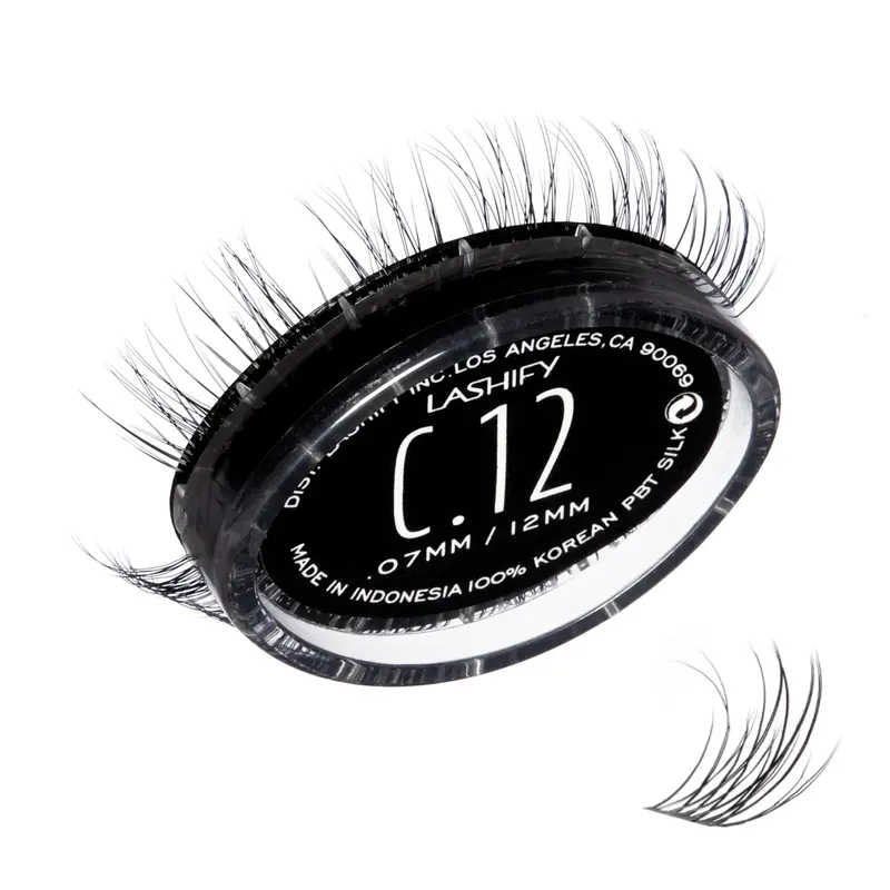 Lashify Curl 12mm Gossamer – Réfill DIY Cils Noirs, Regard Naturel