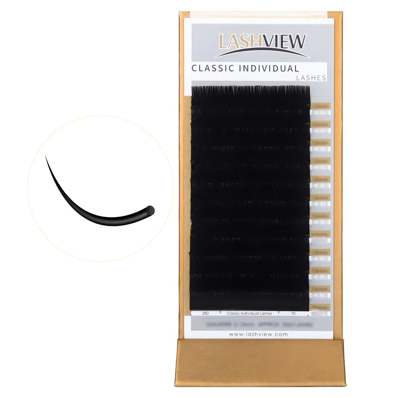 LASHVIEW Extensions de Cils – Boucles C et D, 8–15 mm, 0,15 mm (Mixte) – Plateaux Classiques Professionnels