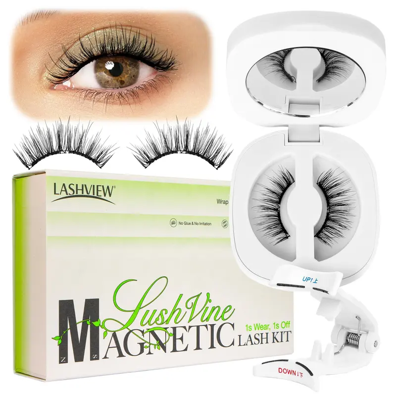 LASHVIEW Upgrade – Cils Magnétiques Souples Sans Colle, Réutilisables, Confort Toute la Journée
