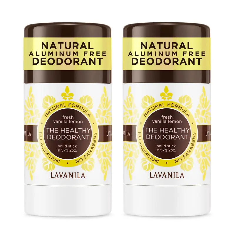 Lavanila Vanilla Lemon Déodorant pour Femmes – Lot de 2 sticks de 56 g chacun, Sans Aluminium, Vegan, Fabriqué aux États‑Unis