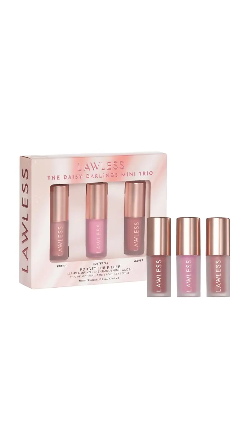 Lawless Daisy Darlings Mini Trio – Gloss à lèvres repulpant et lissant les contours (3 minis) – Presh, Butterfly, Velvet
