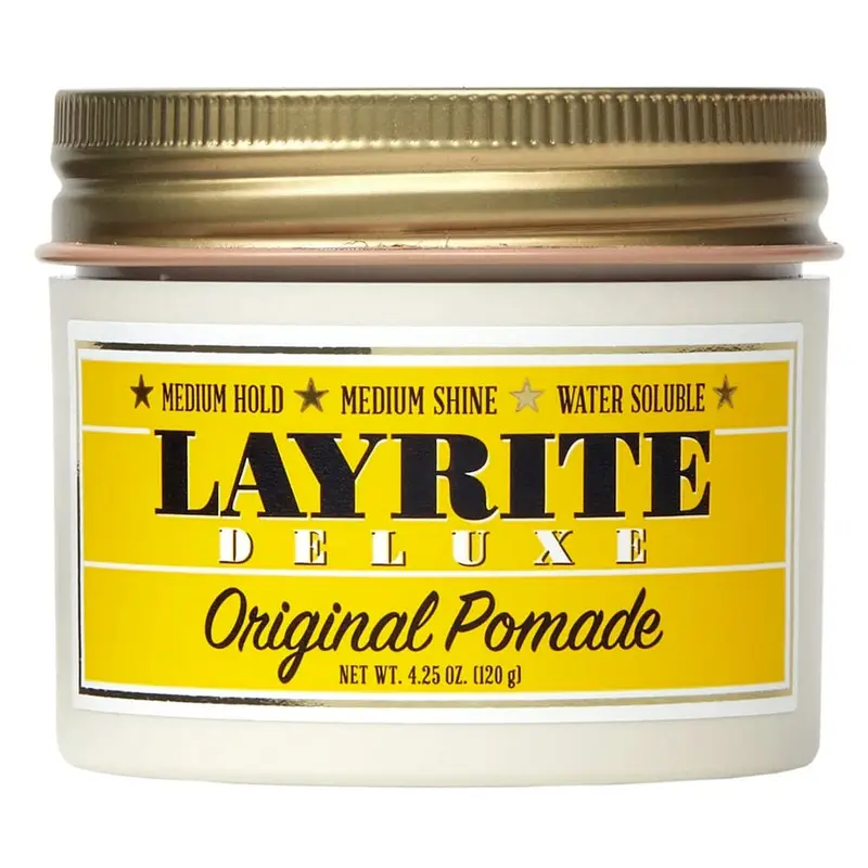 Layrite Pomade Originale – Fixation moyenne, Brillance naturelle, Parfum vanillé, 4,2 oz