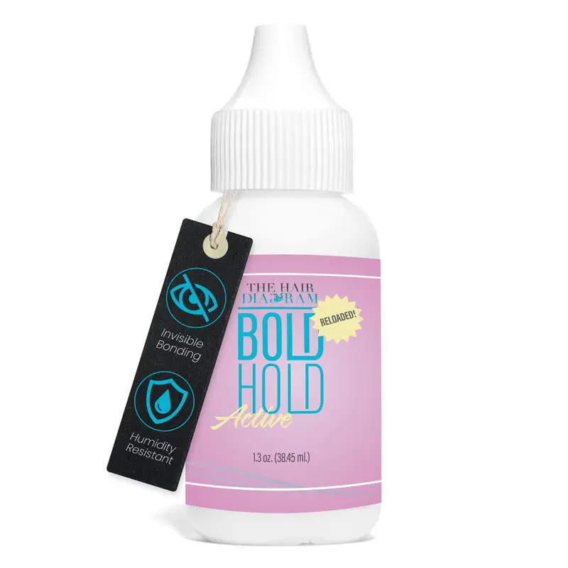 Le Diagramme Capillaire Bold Hold Active Reloaded – Colle Forte Invisible pour Perruques et Systèmes Capillaires – Résistance à l'Humidité – Sans Latex – 1,3 oz