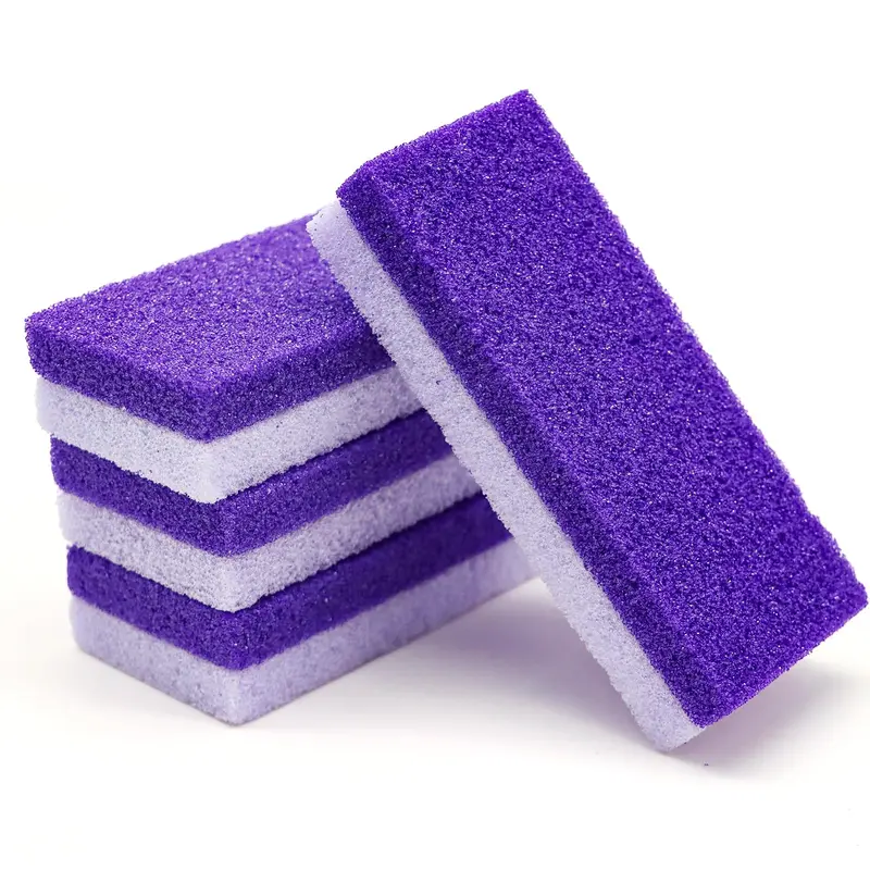 Lenpestia Pierre Ponce Pieds – Pack 4 Double Face Violet pour Pédicure à Domicile et Callosités