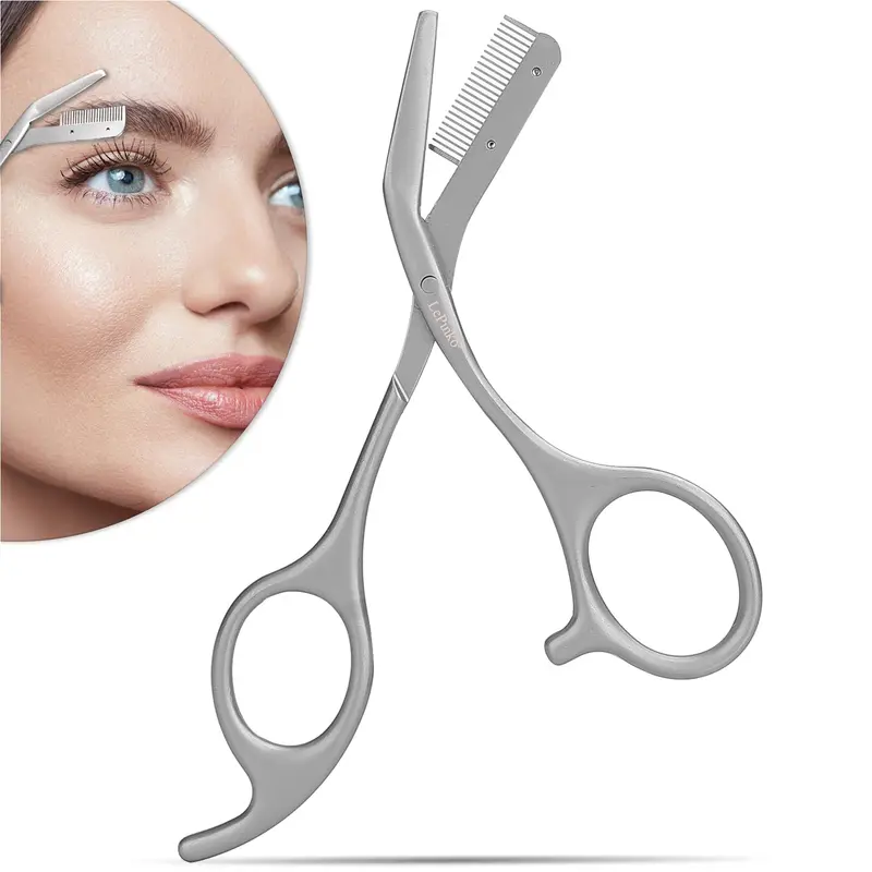LePinko – Ciseaux Sourcils avec Peigne, Précision en Acier Inoxydable