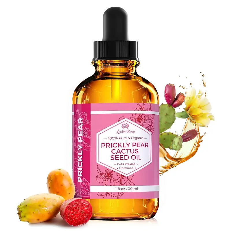 Leven Rose – Huile de Graine de Figue-de-Barbarie Pure Biologique, Pressée à Froid, Soin Visage et Cheveux 30 ml