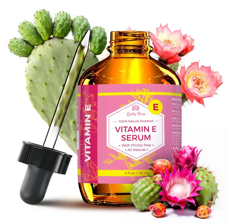 Leven Rose – Sérum huile vitamine E 4 oz pour visage, peau, ongles et cheveux
