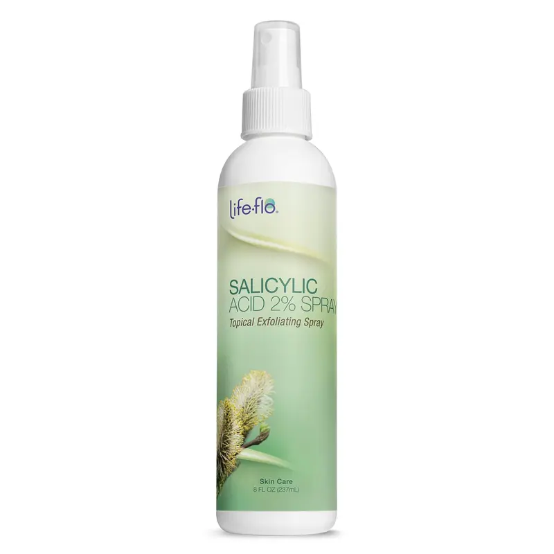 LIFE-FLO Acide Salicylique 2% Spray Visage et Corps – Exfoliant Doux 8 onces liquides Sans Parfum
