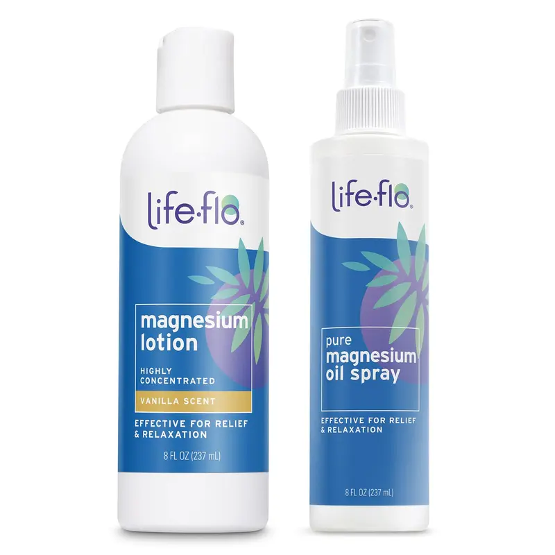 Life-Flo Lotion au Magnésium – Relaxation et Hydratation, Zechstein Seabed, Vanille (paquet de 2 × 226 g)