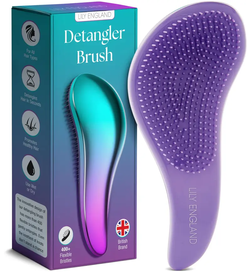 Lily England Brosse Démêlante – Cheveux Bouclés, Épais et Naturels – Démêlage Doux