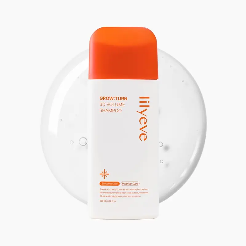 lilyeve GrowTurn Shampooing 3D Volume avec Brosse Intégrée – Volume capillaire et soin du cuir chevelu | 200 ml