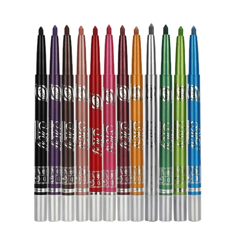 linble crayons yeux métalliques rétractables – 12 teintes irisées, résistants à l'eau, multiusage par Linble