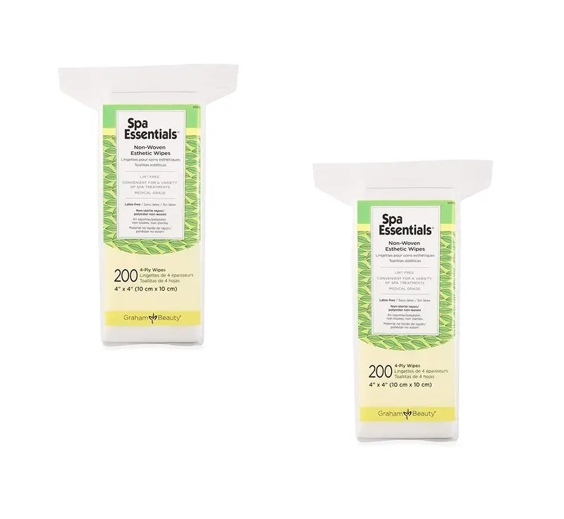 Lingettes Esthétiques Graham Spa Essentials Non Tissées 4x4 – 400 Lingettes (2 Packs)