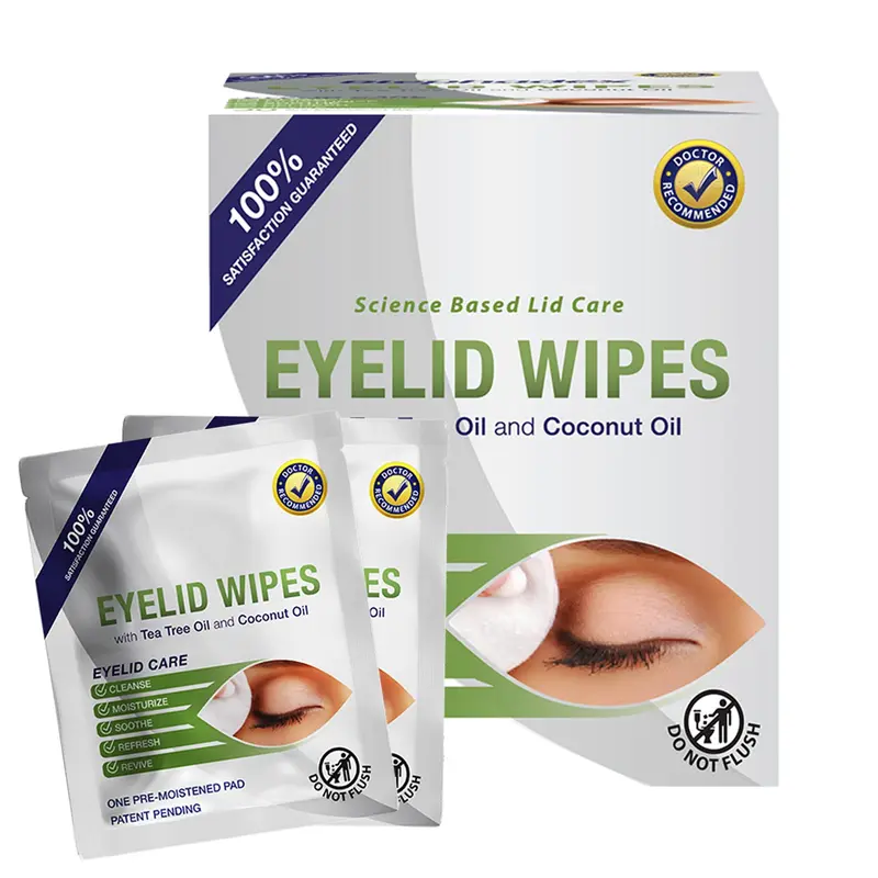 Lingettes Yeux Lunovus Premium – Huile d'Arbre à Thé et Coco | Visual Advantage