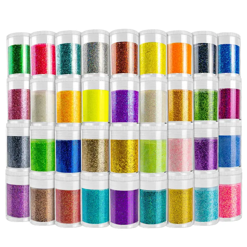 Linwulte – Paillettes ultra fines 36 couleurs holographiques pour tumbler, slime, résine et maquillage