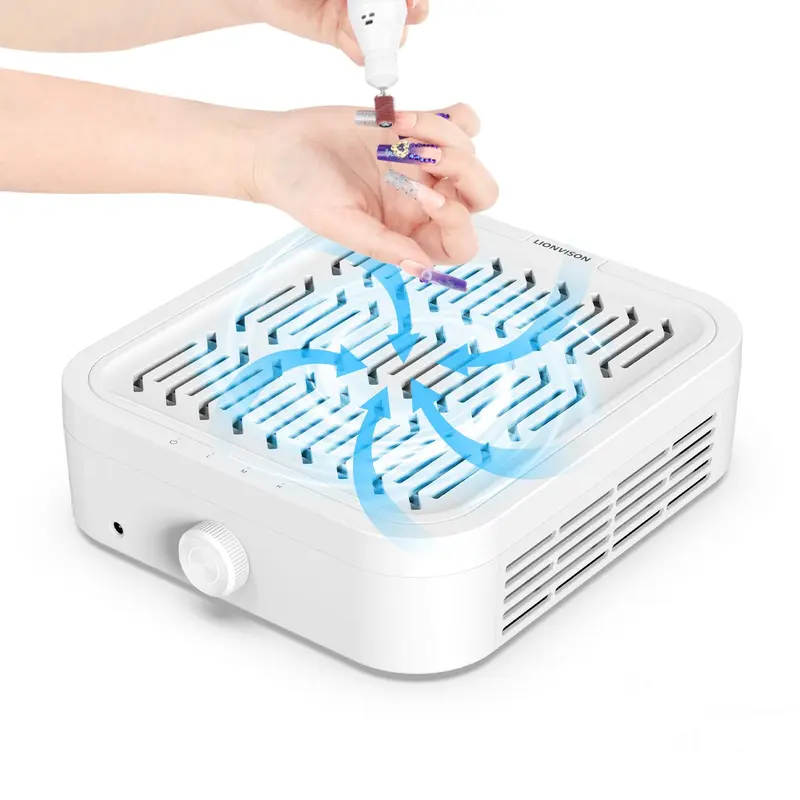 LIONVISON Nettoyeur de poussière pour ongles – 120W, 3 vitesses, filtre HEPA réutilisable