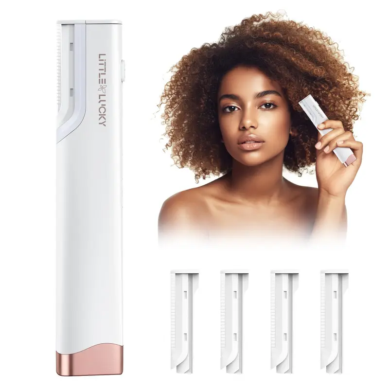 Littlelucky Sonic Dermaplanage Visage – Rasoir Dermaplanage Rechargeable, LED, 3 Vitesses, Lames Remplaçables