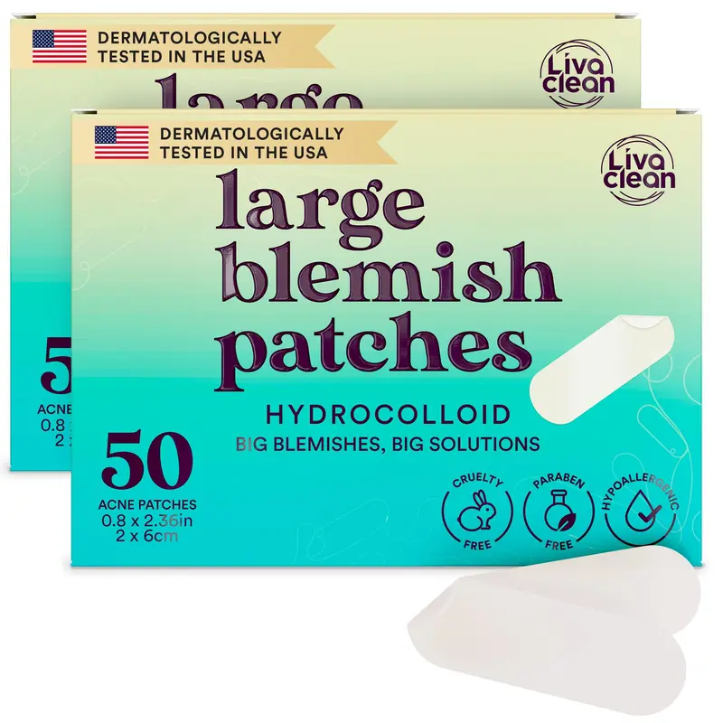 LivaClean LC100CT – Patchs hydrocolloïdes XL pour acné – 2 paquets