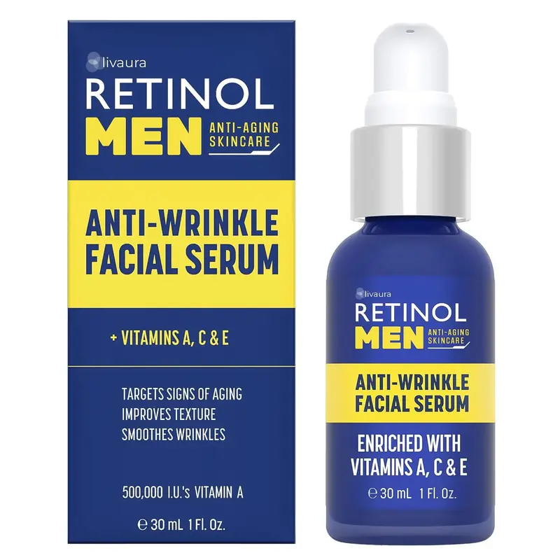 LIVAURA Sérum Rétinol Homme – Anti‑Rides Original, Peau Jeune et Ferme