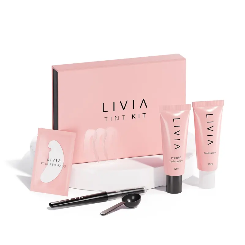 LIVIA – Coffret colorant cils et sourcils noir, longue tenue, vegan
