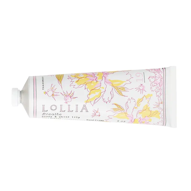 LOLLIA Breath Crème Mains 118 ml – Parfum Pivoine et Lis Blanc – Hydratation légère et Absorption rapide