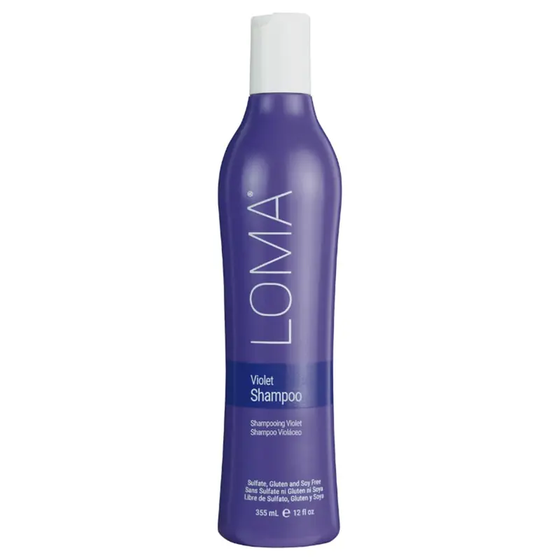 LOMA Shampoing Violet – Pigmentation bleu-violet pour cheveux blonds et gris, parfum Vanille et Orange