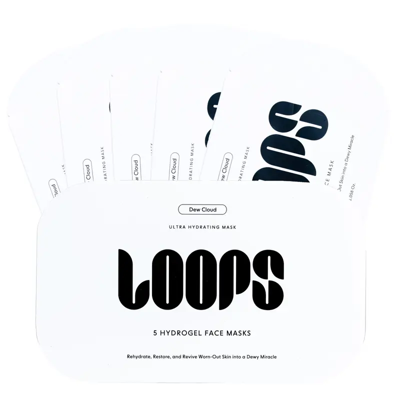 LOOPS Dew Cloud - Masques Hydrogel Ultra Hydratants au Collagène (5 pièces)