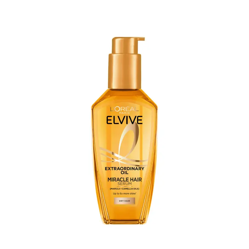 L’Oréal Paris Elvive Huile Extraordinaire — Soin nourrissant, brillance jusqu’à 6×, protection chaleur jusqu’à 230°C, pour tous types de cheveux, 100 ml