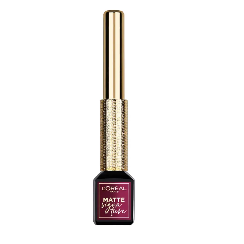 L’Oréal Paris Matte Signature Liquide Résistant à l'eau — Précis et Application Facile, Fini Mat Bourgogne, 2 ml