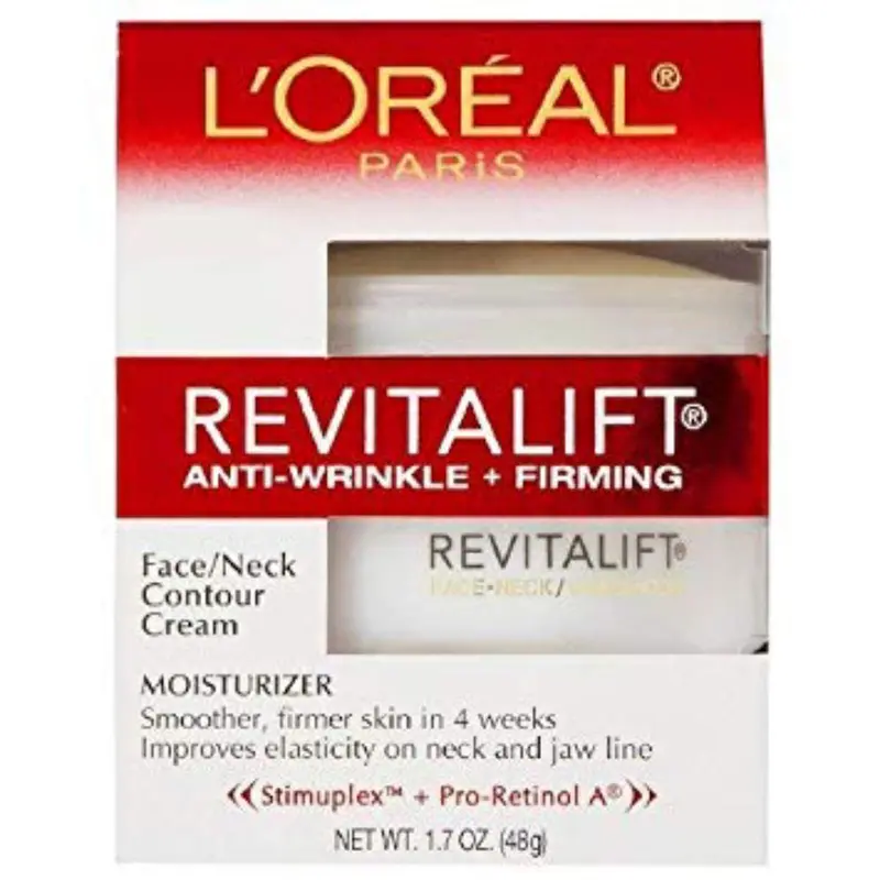 L’Oréal Paris Revitalift Crème Jour Visage et Cou – Anti-Rides & Fermeté, 1,70 oz, Pack de 3