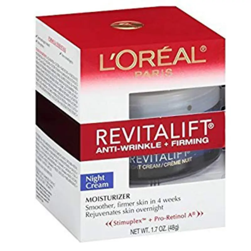 L'Oréal Paris RevitaLift Crème Nuit Anti-Rides et Fermeté – Pack de 3 x 48 g