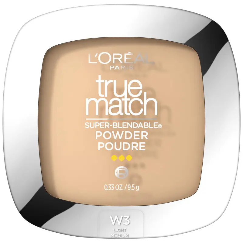 L’Oréal Paris True Match Poudre Compacte Sans Huile – Teint W3 Light Medium, 0,33 oz
